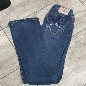 True Religion Women's Dark Blue Straight Leg Jeans